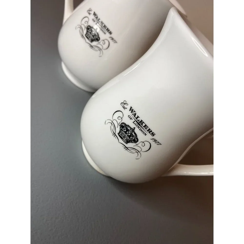 Walkers of London‎ set of 2 white coffee mugs 4.5